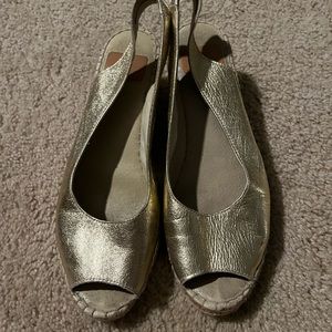 Gold Leather espadrilles dress up every summer day
